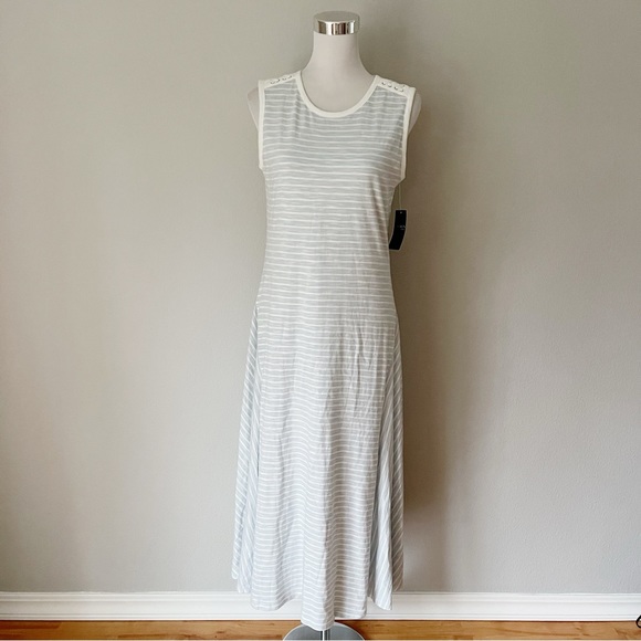 Lauren Ralph Lauren Stretch Jersey Knit Striped Maxi Dress Size M - Picture 2 of 9